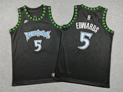 Youth Anthony Edwards Minnesota Timberwolves #5  Embroidered Jersey