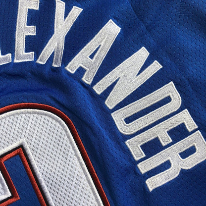 Shai Gilgeous-Alexander Oklahoma City Thunder Blue Embroidered  Jersey