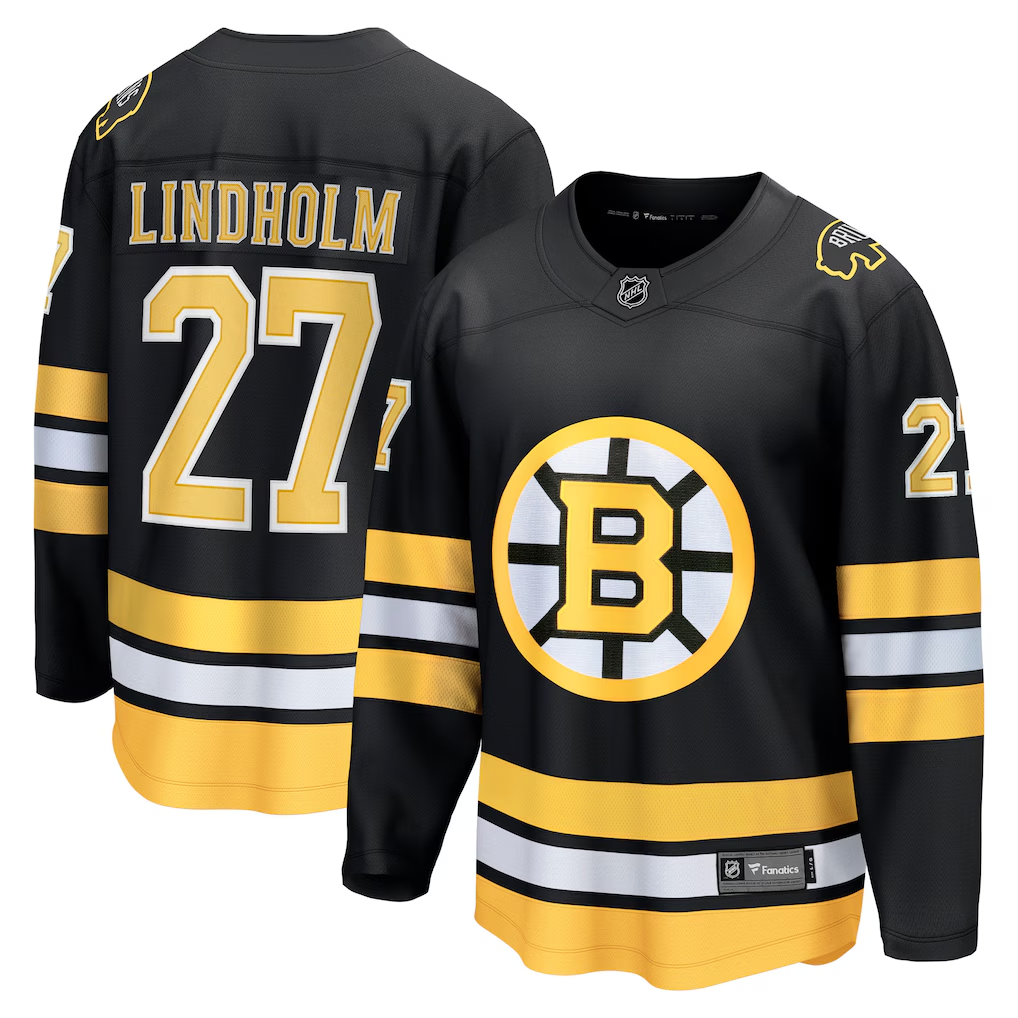 Men's Boston Bruins Hampus Lindholm #27  Black Player Jersey