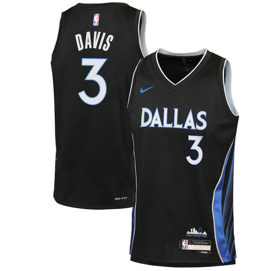 Youth Dallas Mavericks Anthony Davis Nike Black 2025/26 City Edition Swingman Jersey