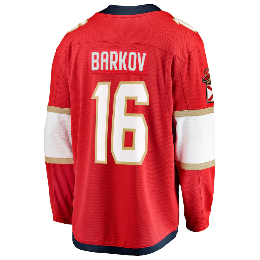Men's Florida Panthers Aleksander Barkov Fanatics Red 2025 Stanley Cup Final Home Breakaway Player Jersey