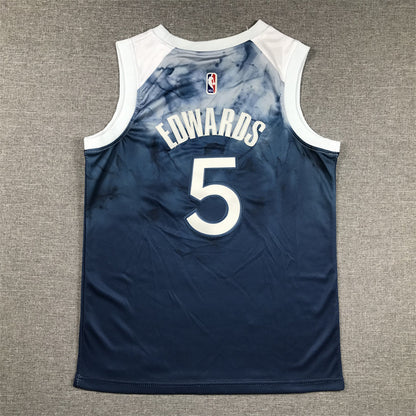 Youth Anthony Edwards Minnesota Timberwolves #5  City Edition Embroidered Jersey