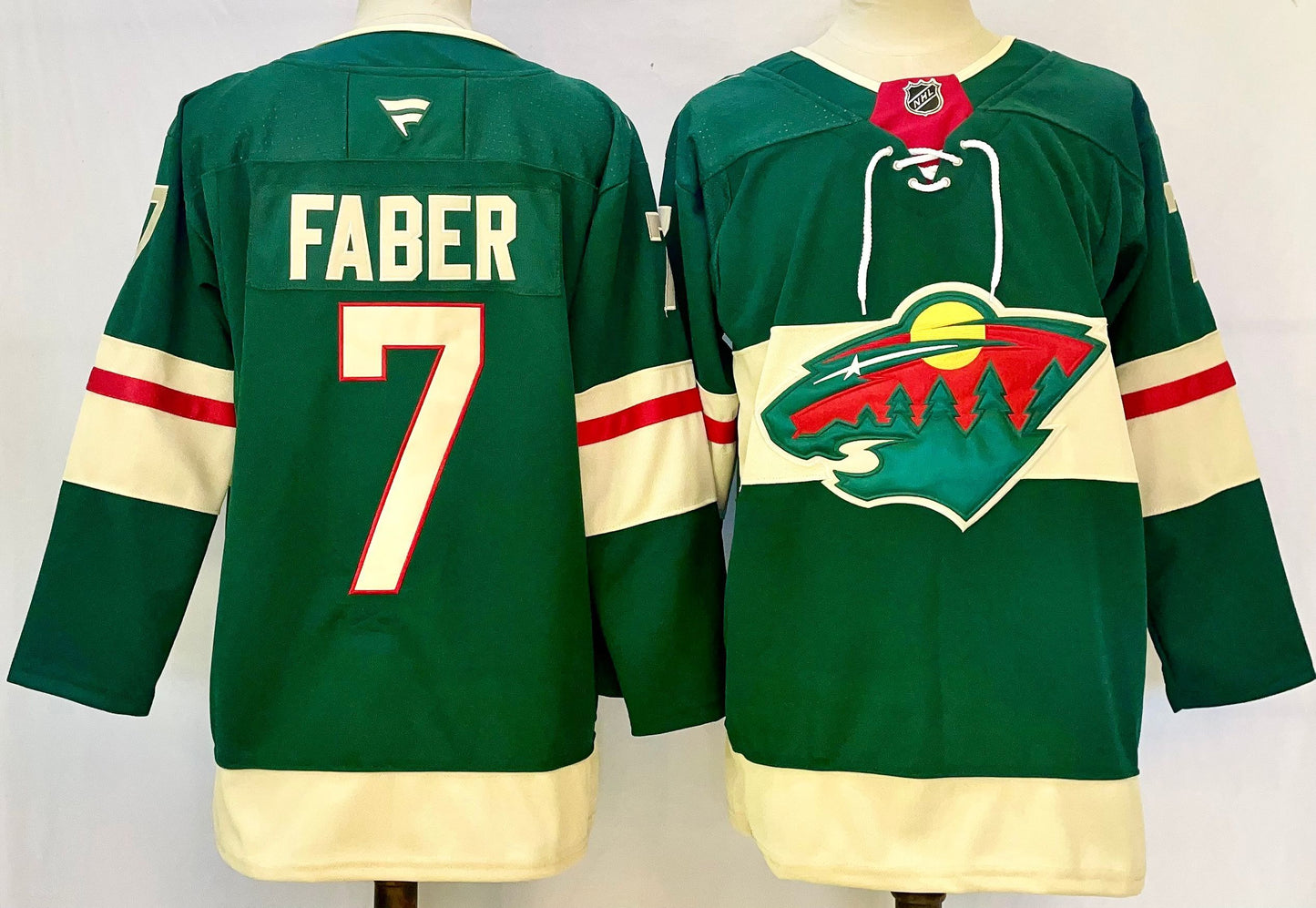 Men's Minnesota Wild Brock Faber #7  Green Jersey