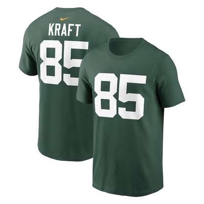 Men's Green Bay Packers Tucker Kraft Nike Green Player Name & Number T-Shirt