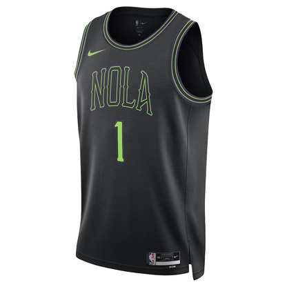 New Orleans Pelicans Zion Williamson Nike Black 2025/26 Swingman Jersey - City Edition