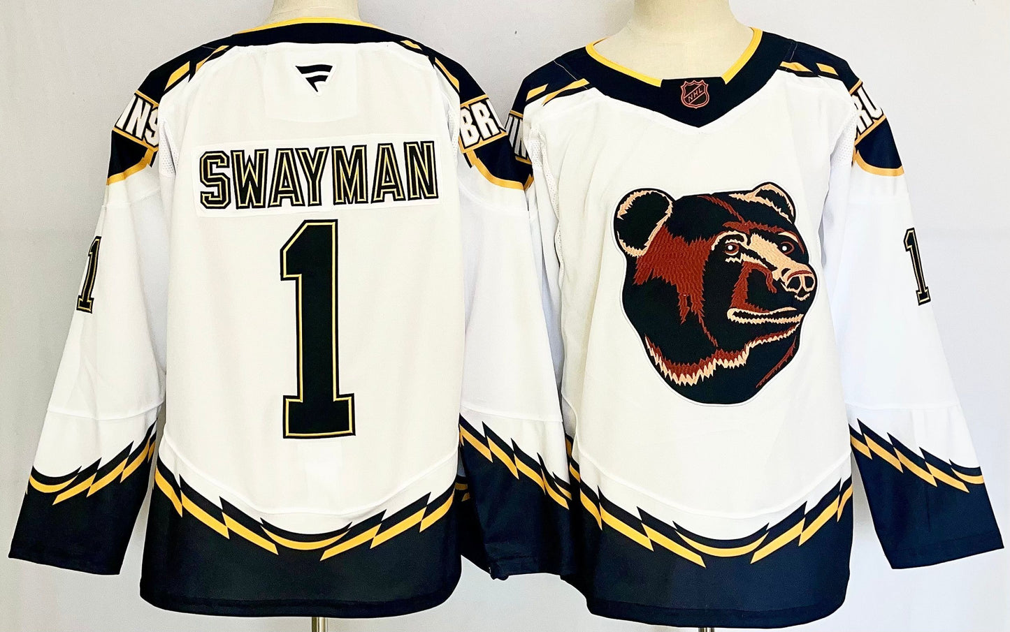 Men's Boston Bruins Jeremy Swayman #1  White Player Jersey