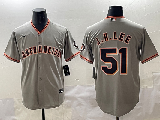 Men's San Francisco Giants Jung Hoo Lee #51 Gray Game Player Jersey