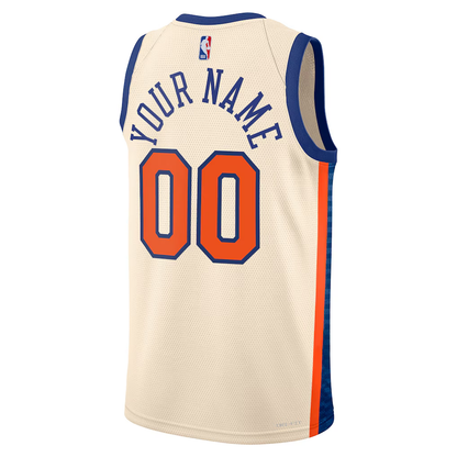New York Knicks Nike Cream 2025/26 City Edition Swingman Custom Jersey