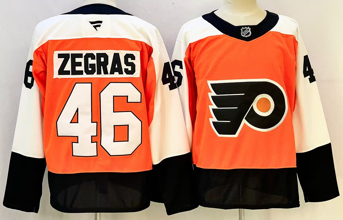 Men's Philadelphia Flyers Trevor Zegras #46 Orange Home Breakaway Jersey