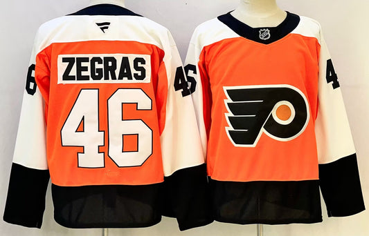 Men's Philadelphia Flyers Trevor Zegras #46 Orange Home Breakaway Jersey