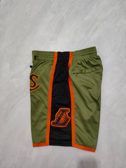 JUST DON Los Angeles Lakers Green Pocket Shorts