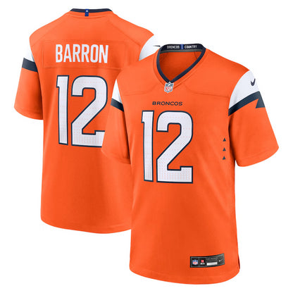 Men's Denver Broncos Jahdae Barron Nike Orange 2025 NFL Draft First Round Pick Game Jersey