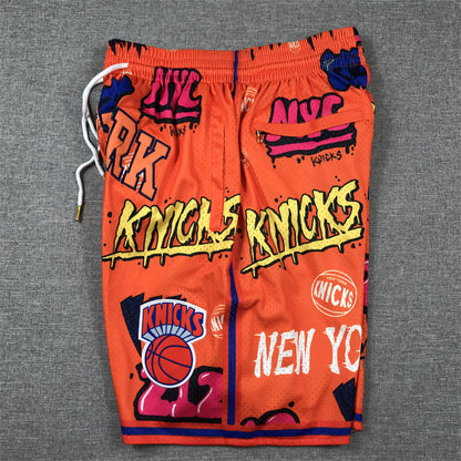 Pocket pants, Knicks graffiti orange