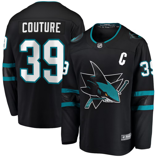Men's San Jose Sharks Logan Couture #39 Black Alternate Breakaway Jersey