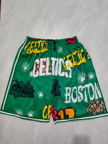 Boston Celtics Green Graffiti Pocket Shorts