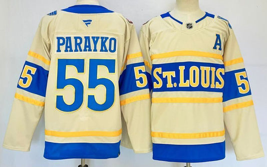 Men's St. Louis Blues Colton Parayko #55 Cream Player Jersey