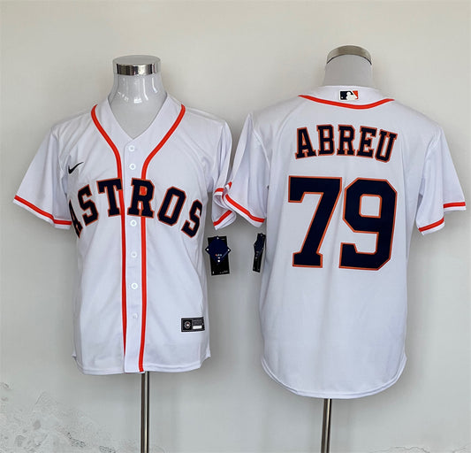 Men's Houston Astros Jose Abreu #79 White Home Replica Player Jersey