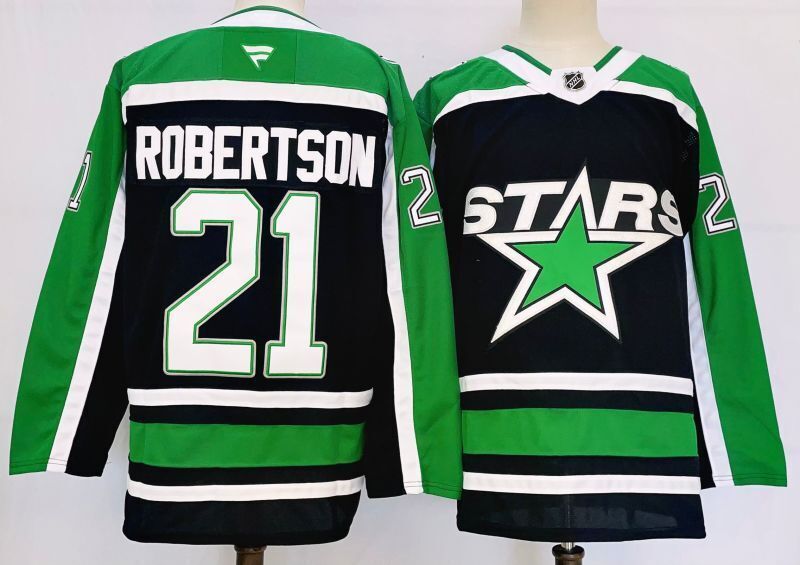 Men's Dallas Stars Jason Robertson #21  Black Player Jersey