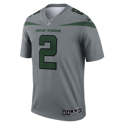 Zach Wilson New York Jets Nike Inverted Legend Jersey - Gray