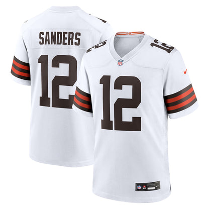Men's Cleveland Browns Shedeur Sanders Nike White 2025 NFL Draft Game Jersey