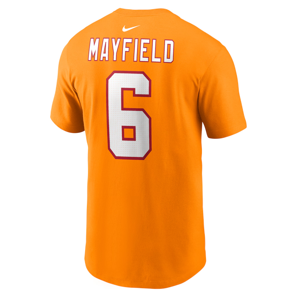 Men's Tampa Bay Buccaneers Baker Mayfield Nike Orange Player Name & Number T-Shirt