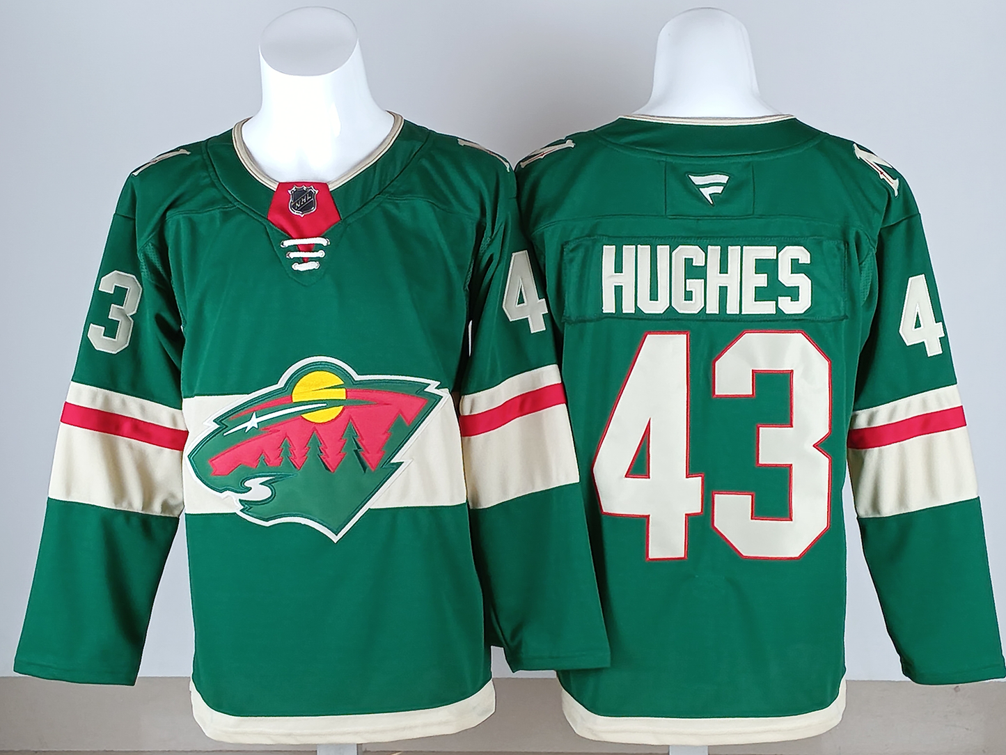 Men's Minnesota Wild Quinn Hughes #43  Green Breakaway Player Jersey
