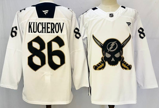 Men's Tampa Bay Lightning Nikita Kucherov #86 White Player Jersey