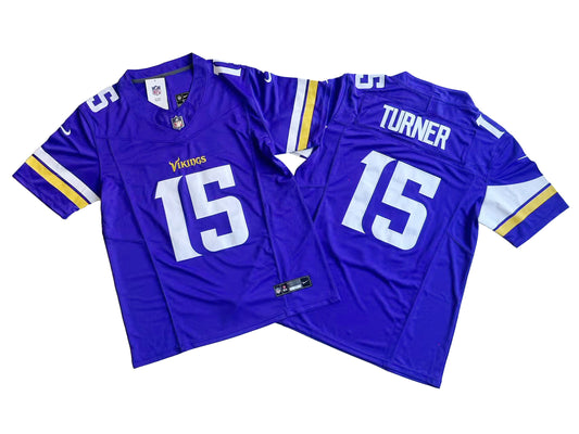 J.J. McCarthy #15 Minnesota Vikings Nike 2nd Alternate    Game Jersey - Purple