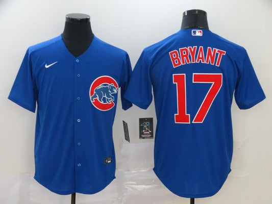 Men's Chicago Cubs Kris Bryant #17 Blue Replica Baseball Jersey