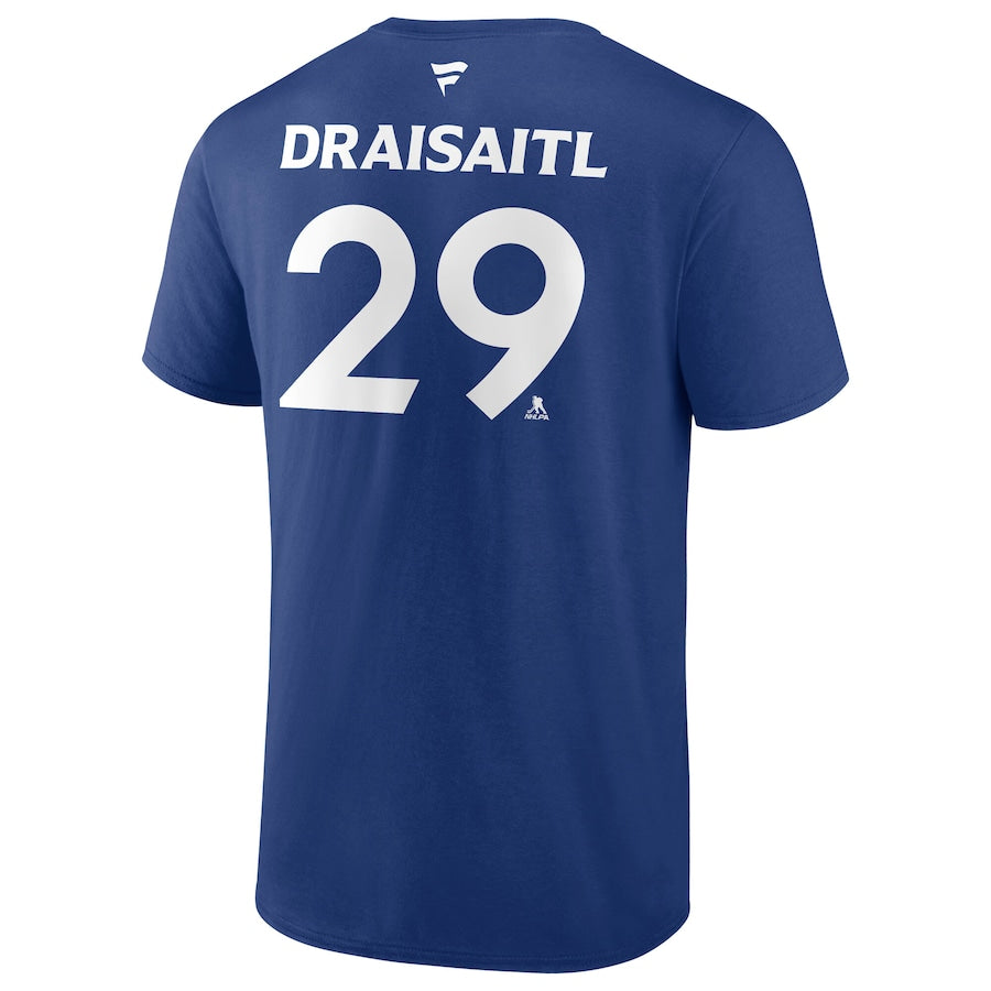 Men's Edmonton Oilers Leon Draisaitl Fanatics Royal 2025 Stanley Cup Final Name & Number T-Shirt