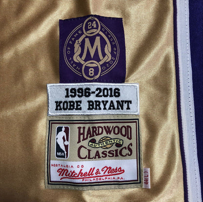 Kobe Bryant 1996-2016 Hall of Fame Gold Fully Embroidered 8# Jersey