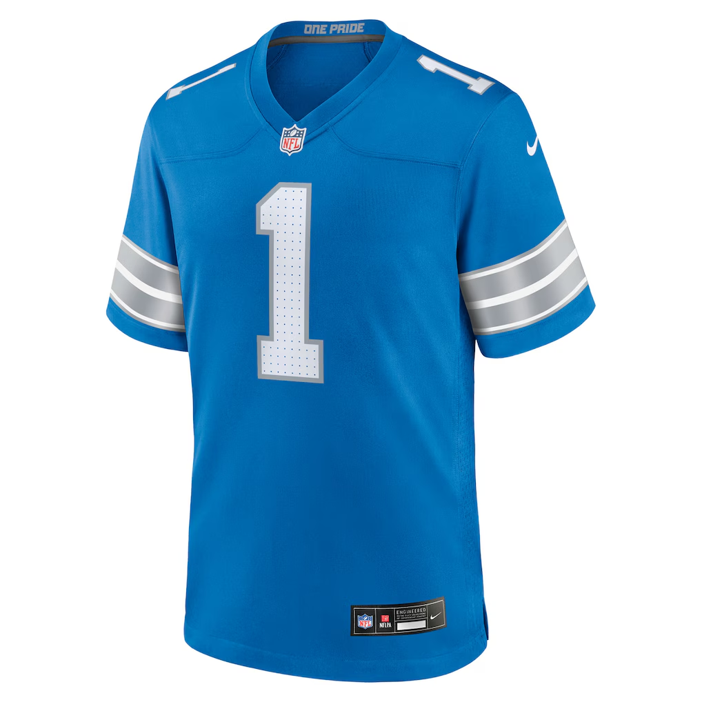Men's Nike Jameson Williams Blue Detroit Lions Game Player Jersey