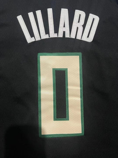 Damian Lillard Milwaukee Bucks Men's Black2023-2024 season Jersey