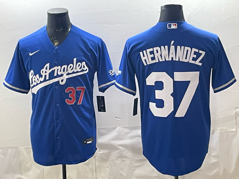 Men's Los Angeles Dodgers Teoscar Hernandez #37 Royal Alternate Replica Jersey
