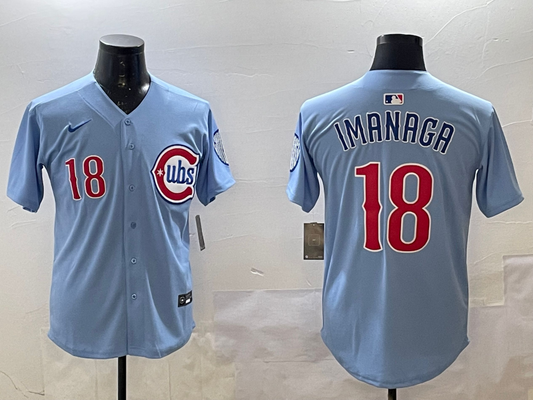 Men's Chicago Cubs Shta Imanaga #18 Baby Blue 2nd Alternate Limited Player Jersey