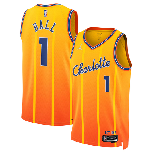 Charlotte Hornets LaMelo Ball Jordan Brand Orange 2025/26 Swingman Jersey - City Edition