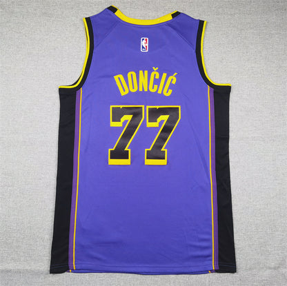 Luka Dončić #77 Los Angeles Lakers "Declaration" City Edition Swingman Jersey — Embroidered