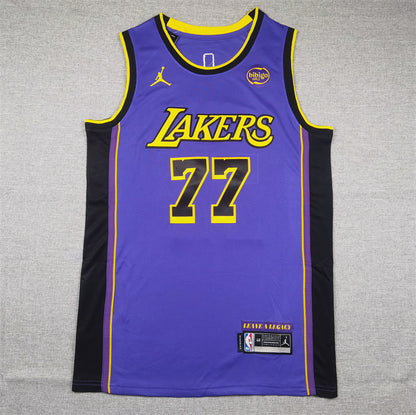Luka Dončić #77 Los Angeles Lakers "Declaration" City Edition Swingman Jersey — Embroidered
