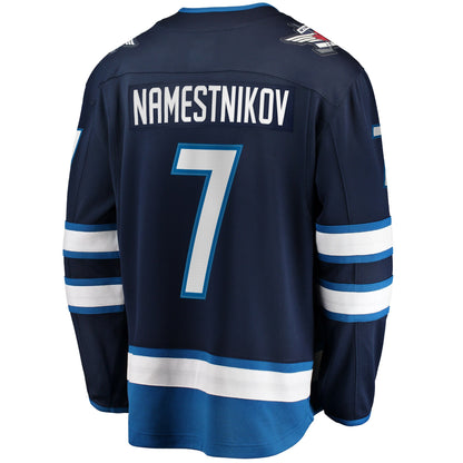 Men's Winnipeg Jets Vladislav Namestnikov Fanatics Navy Home Premier Breakaway Jersey