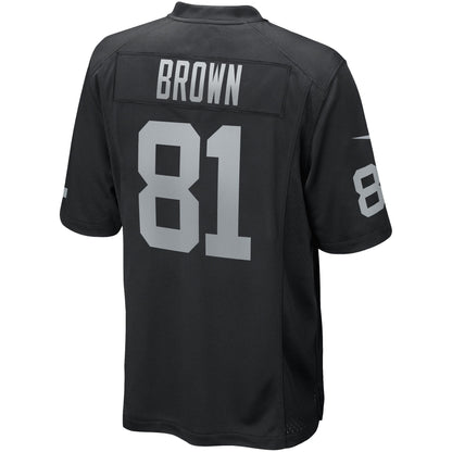 Tim Brown Las Vegas Raiders Nike Game Retired   Jersey - Black