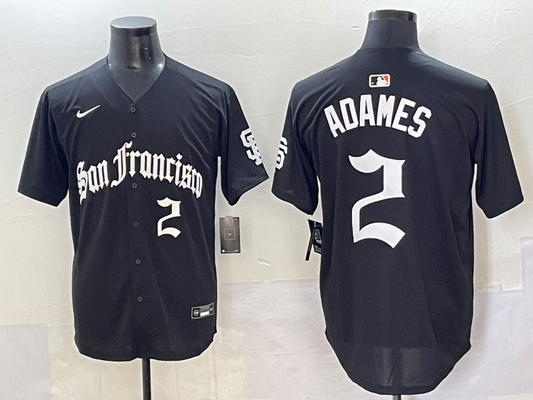 Men's San Francisco Giants Willy Adames #2 Black Game Player Jersey