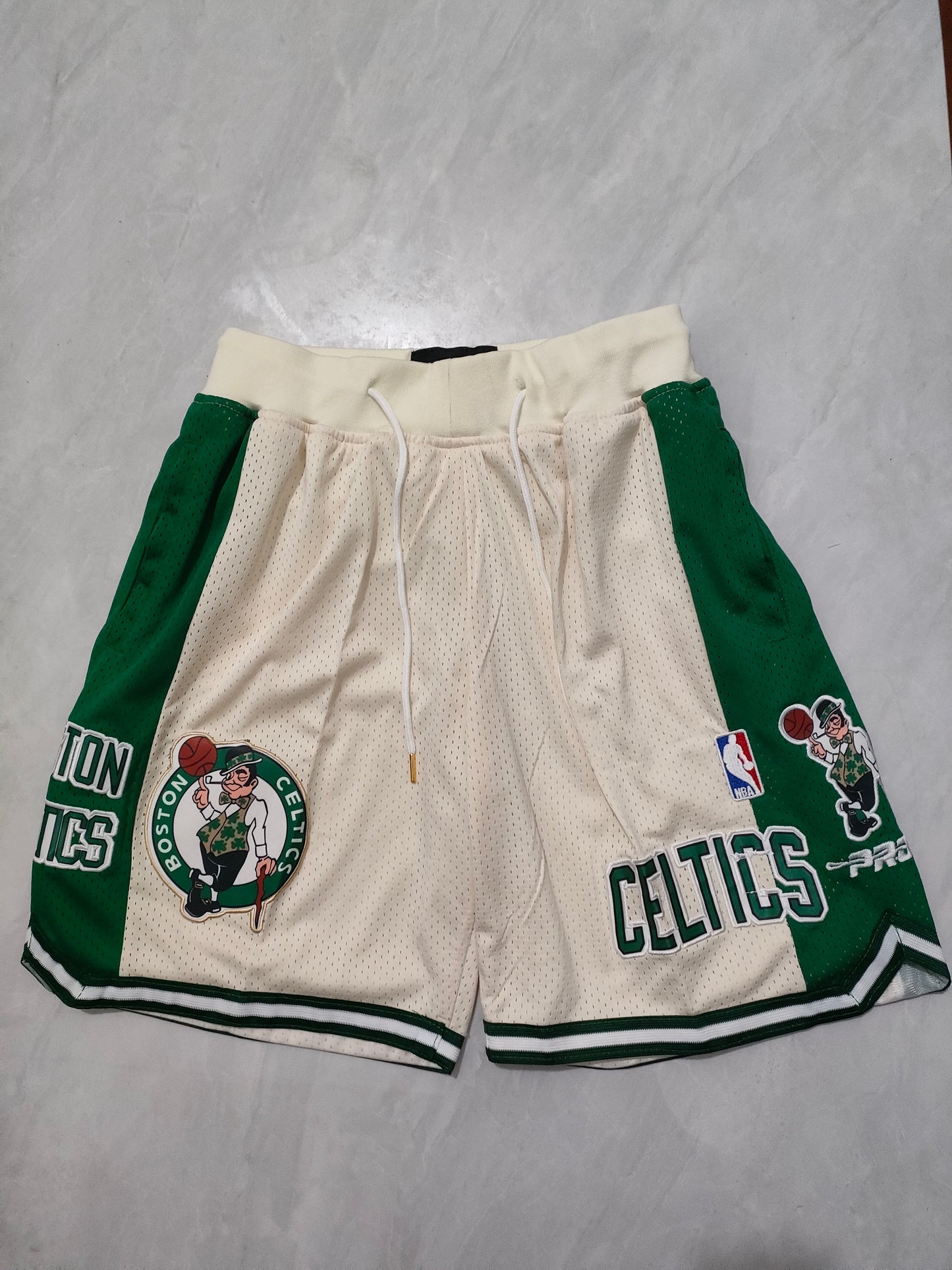 Boston Celtics Off-White Pocket Shorts