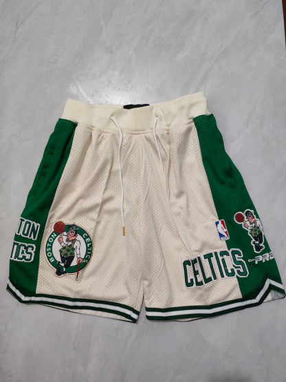 Boston Celtics Off-White Pocket Shorts