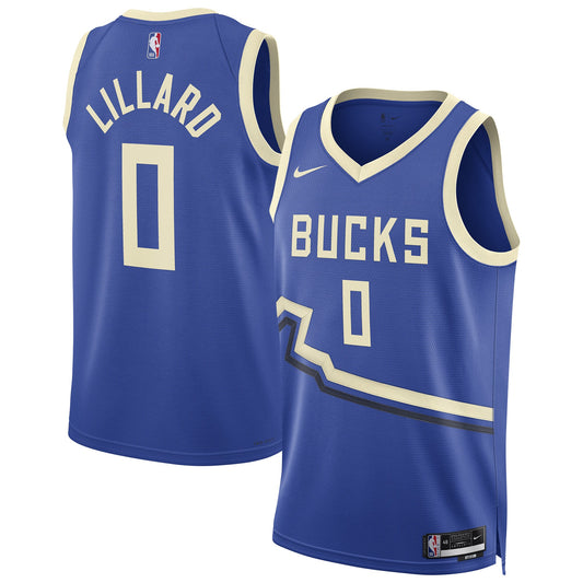 Unisex Milwaukee Bucks Damian Lillard Royal 2024/25 Swingman Jersey - City Edition