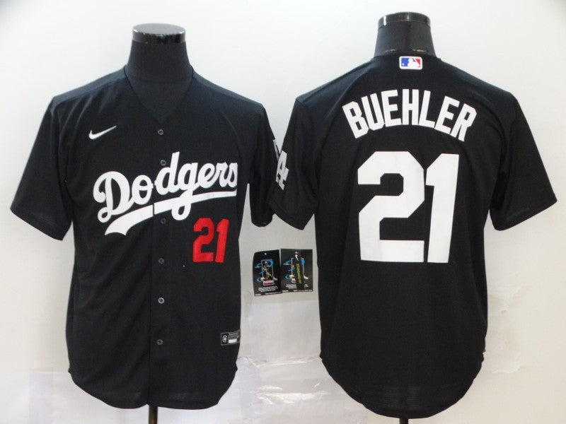 Men's Los Angeles Dodgers Walker Buehler #46.88 Black Stitched Jersey