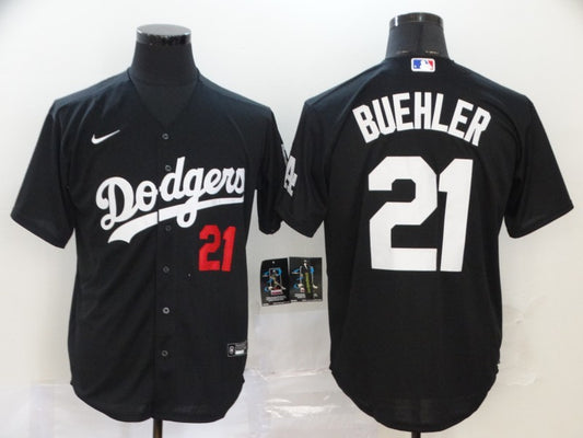 Men's Los Angeles Dodgers Walker Buehler #46.88 Black Stitched Jersey
