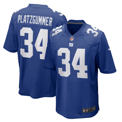 Sandro Platzgummer New York Giants Nike Game   Jersey - Royal
