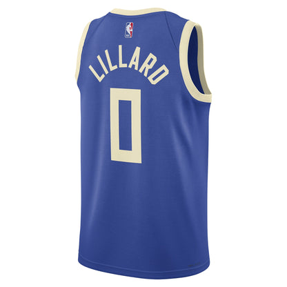 Unisex Milwaukee Bucks Damian Lillard Royal 2024/25 Swingman Jersey - City Edition