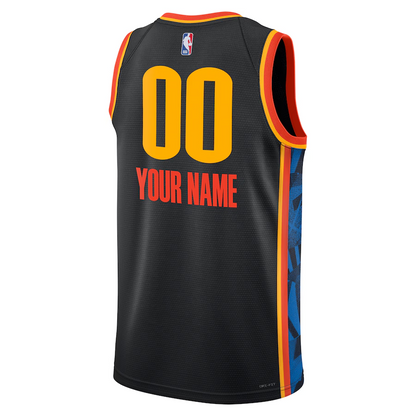 Unisex Oklahoma City Thunder Black 2024/25 Custom Swingman Jersey - City Edition