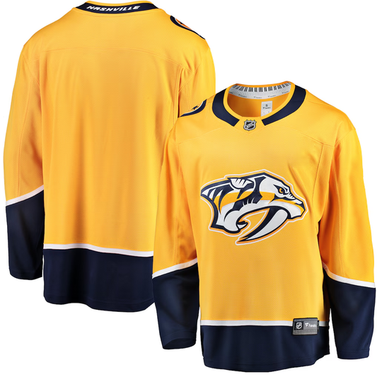 Men's Nashville Predators  Gold Breakaway Home Blank Jersey